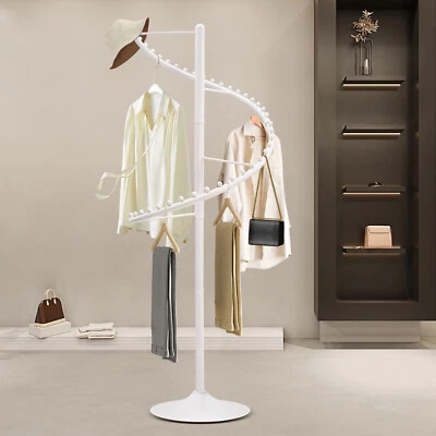 Estante giratorio en espiral para ropa de pie blanco 1,8 m Foto 1 de 4