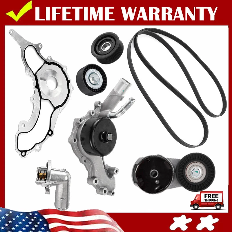 Conjunto de carcasa de bomba de agua y termostato y tensor de correa para Jeep Dodge V6 de 3,6 L Foto 1 de 4