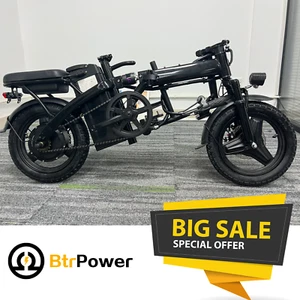 14" 48V 400W Folding Moped City Electric Bike Lithium Battery LED 25mph - Picture 1 of 11