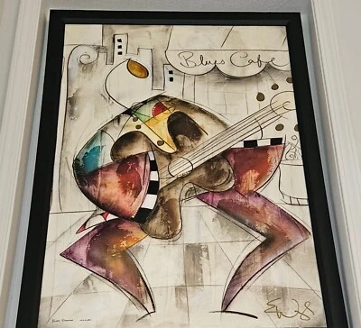 Eric Waugh "Blues Struming" Blues Café' Multimedia Original #1. ¡Firmado a mano!  Foto 1 de 4