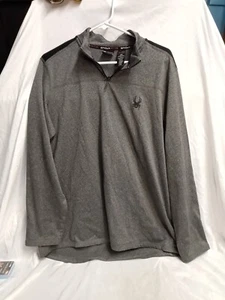 Camiseta Spyder Active Para Hombre M Gris Oscuro Pullover 1/4 Cremallera Capa Base Mangas Largas - Imagen 1 de 9