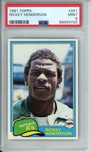 1981 TOPPS #261 RICKEY HENDERSON PSA 9