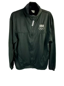 USA Olympic Committee  Black L/S Zip Track Windbreaker Warm Up Jacket  SZ Large - Picture 1 of 7