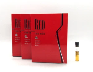 3x Red for Men by Giorgio Beverly Hills 0.05 oz eau de toilette splash vial T9 - Picture 1 of 2