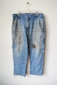 Carhartt B07 DNM Double Knee Logger Jeans 38X30 Suspender Button Fade Distress - Bild 1 von 3