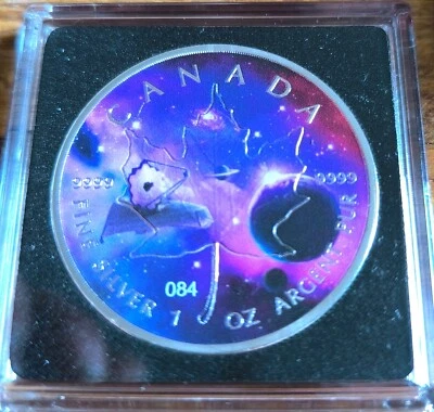 1oz Silber Maple Leaf Glowing Galaxy 2022, nur 500 Stück, RCM Canada  - Bild 1 von 4