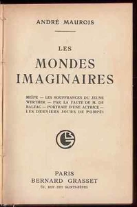 Les Mondes Imaginaires Andre Maurois Imaginary Worlds 1929 - Picture 1 of 7