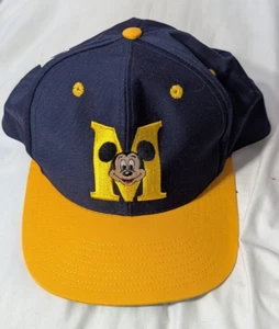 Vintage Disney Mickey Mouse M Hat Michigan Colorway SnapBack Goofy’s Hat Co. - Picture 1 of 7