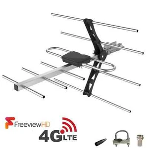 4G Digital TV Aerial 16 Elementos Ganancia Banda Ancha Freeview HD Exterior/Kit Loft - Imagen 1 de 7