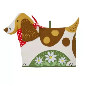 Tea Cosy - Shaped Ulster Weavers Daisy Dog 100% Cotton Brown - Picture 1 of 2