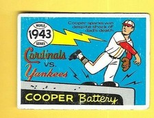 1970 Fleer LAUGHLIN WORLD SERIES 1943 Cardinals v Yankees #40 Blue Back G-VG