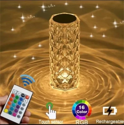 LED Crystal Table Lamp Diamond Rose Bar Night Light Touch Atmosphere Bedside AUS - image 1 of 4