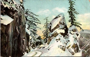 GRANITE GATE Mt. Lowe Railroad c1908 winter scene Postcard - Imagen 1 de 2