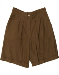 VINTAGE Womens High Waist Chino Shorts IT 46 Large W28 Khaki Cotton DG10 - Picture 1 of 3