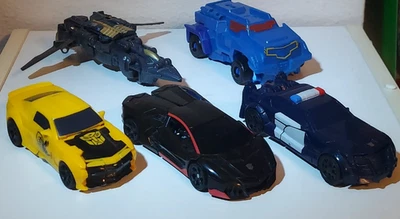 Transformers 1-step Turbo Changers Lot Bumblebee Megatron Barricade Soundwave - Image 1 of 4