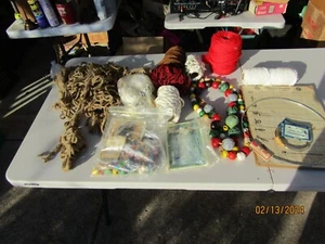Macramedia Macra Naut Macrame Board Rings Wood Glass Beeds Yarn Jute Large  Lot - Picture 1 of 12