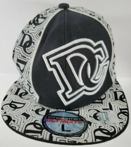 City Hunter "DC"  Sz L Flatbill Ball Cap Hat White/Black - Picture 1 of 8