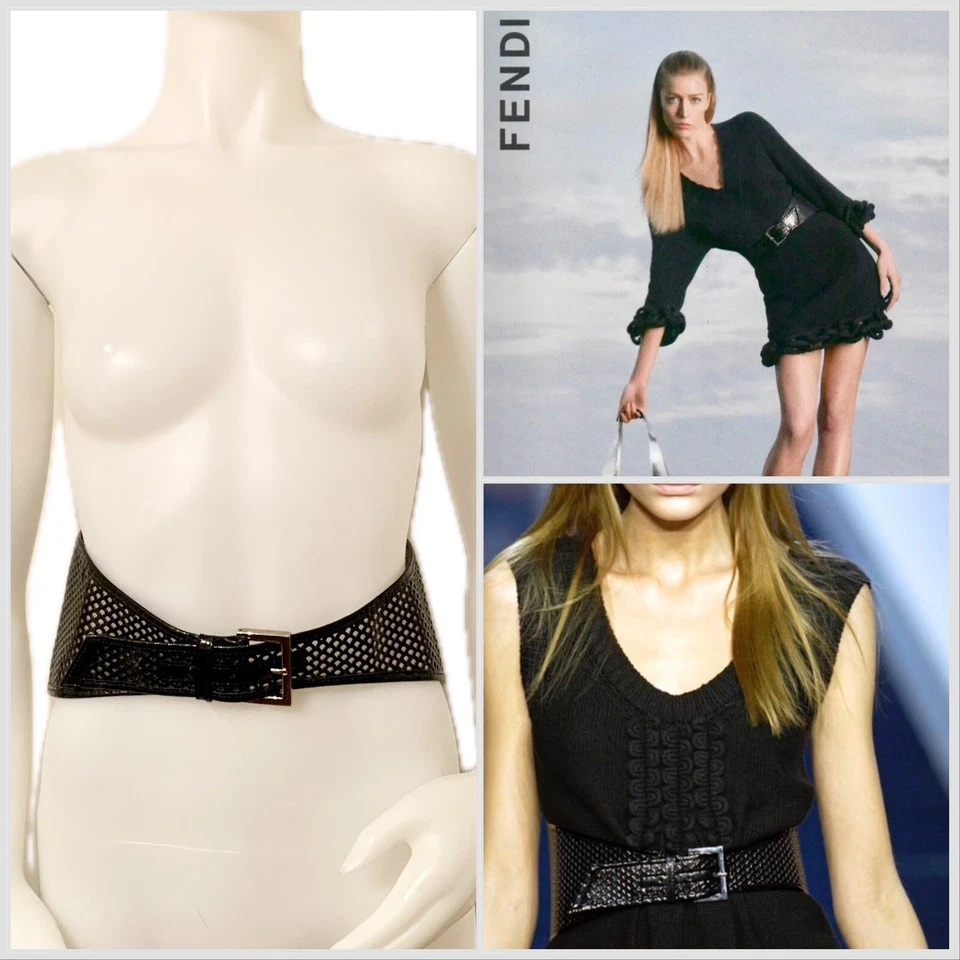 Cinturón corsé FENDI By KARL LAGERFELD charol negro S/S 07 2007 Foto 1 de 4