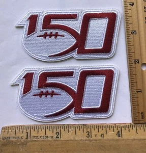 Lot of 2 Oklahoma Sooners Iron On Patch NCAA Football 150th Anniversary Logo - Picture 1 of 2