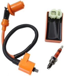 RACING GY6 IGNITION COIL + CDI BOX PLUG 50cc 150cc 125cc 250cc MOPED ATV SCOOTER - Picture 1 of 1