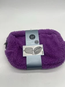 WAYLAND Teddy Belt Bag Women Fanny Pack Waist Light Purple Fleece Rave Festival - Picture 1 of 2