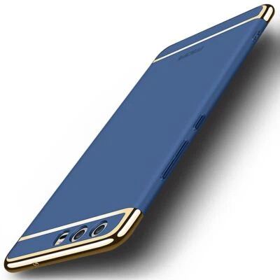 Coque De Protection Pour Huawei P9 Bumper 3 En 1 Couverture Chromée Étui Bleu - Photo 1/4