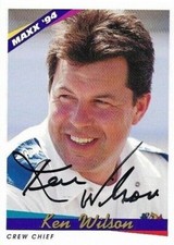Ken Wilson signed 1994 MAXX trading card #142 NASCAR Crew Chief