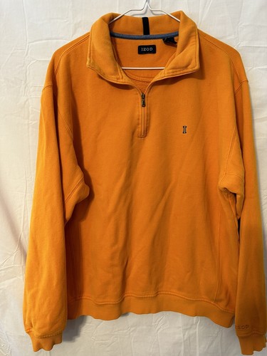 VETEMENTS IZOD Pile Uomo Performance Quarto Zip Arancione Medio