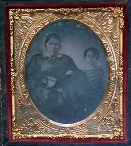 Sechste Platte AMBROTYPE geformter thermoplastischer Verbandskoffer Mutter/Tochter Porträts - Bild 1 von 7
