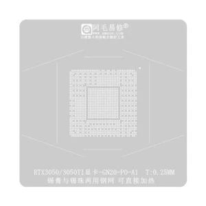 RTX3050 RTX3050TI BGA Reballing Stencil Kit GN20-P0-A1 Graphics Chip GPU Paste - Picture 1 of 7