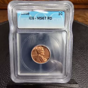 1958 Lincoln Wheat Penny ICG MS67 RED Rare - Picture 1 of 6