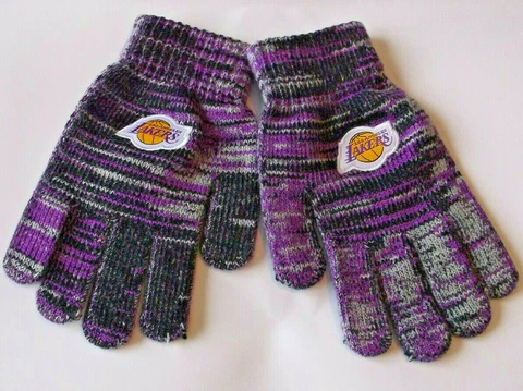 NEW-LAKERS WIN-Lakers Gloves w/Laker Logo Cover