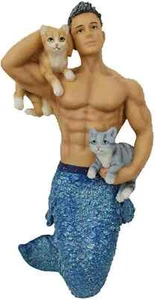 55-55113 Merman Ornament Pet the Puss Hot Gay Interest Mermen Mermaids nib - Picture 1 of 6