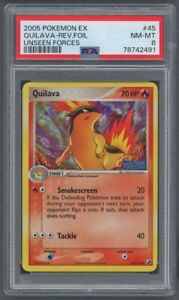 Pokemon Card - PSA 8 Quilava 45/115 - Ex Unseen Forces Reverse Holo - PSA8