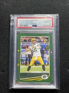 2020 Panini Donruss #103 Aaron Rodgers PSA 10 Green Press Proof/Packers, Jets