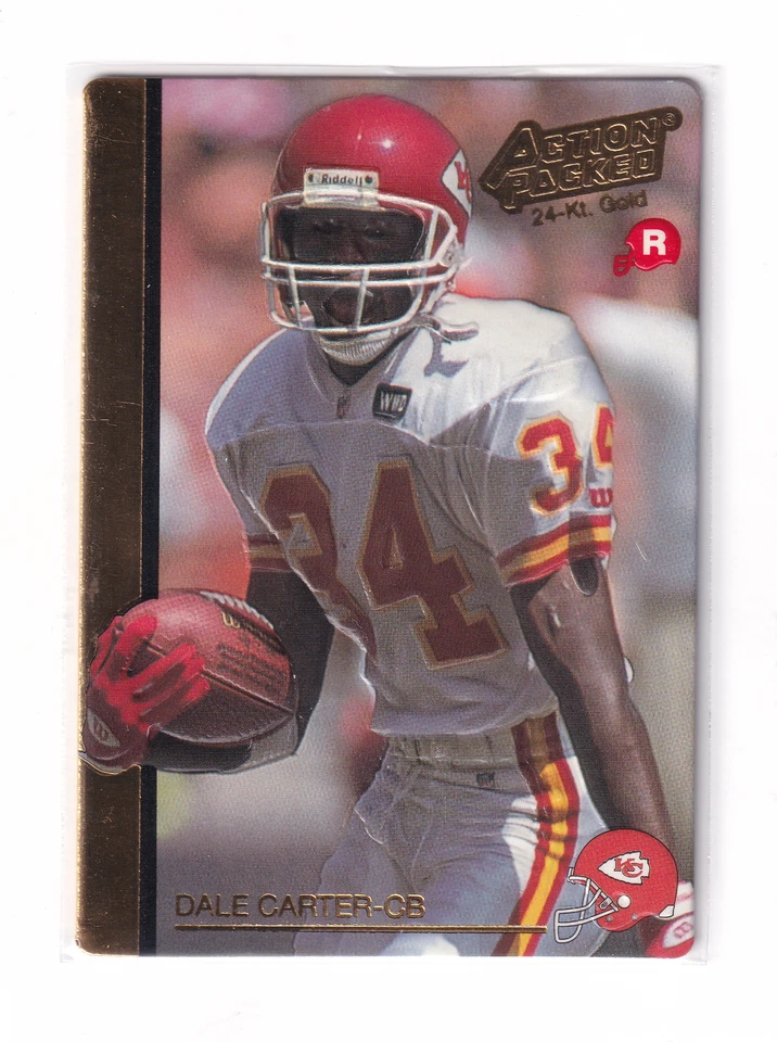 1992 ACTION PACKED ROOKIE 24KT GOLD DALE CARTER KANSAS CITY CHIEFS - Image 1 of 2