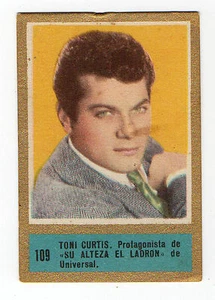 1950s Fedora Spanish Film Star cigarette tobacco card #109 Tony Curtis - Picture 1 of 2