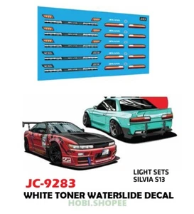 JC-9283 White Toner Waterslide Decal SILVIA S13 LIGHT Custom 1:64 Hot Wheels - Picture 1 of 4