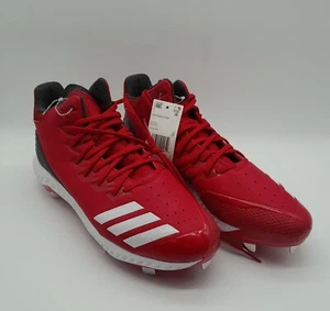 Adidas Icon Bounce Mid Baseball Cleats, Red & White, Size 13, New Cond. 2402 - Picture 1 of 9