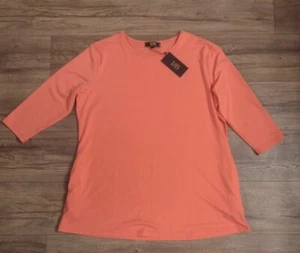 New Tunic Top Lucky & Blessed New Size Large 3/4 Sleeve Scoop Neck Tshirt Style - Picture 1 of 4
