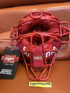 Supreme x Rawlings SS18 Baseball Catcher's Mask w/Tags Red Box Logo Brand New - Picture 1 of 4