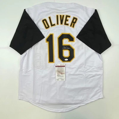 Autographed/Signed Al Oliver Pittsburgh Pirates White Baseball Jersey JSA COA - Image 1 of 4