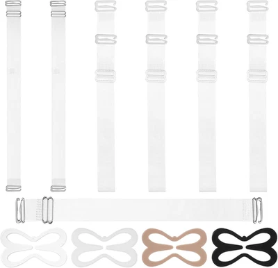 3 Paar transparente BH-Träger mit 4 Clips – Ersatz-Schultergurte Zubehör - Bild 1 von 4