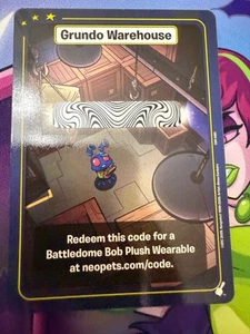 Neopets TCG Grundo's Warehouse CODE - Battledome Bob Plush Wearable - Picture 1 of 1