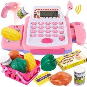 HYAKIDS Jouet Enfant Till Caisse enregistreuse pour Enfants, Shopping Till Jeu de Rôle Nourriture - Photo 1/5