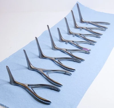 Lote de 8 ferramentas cirúrgicas médicas de aço inoxidável para espéculo nasal XOMED Cottle - Imagem 1 de 4