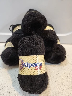 Lote de 7 hilados suaves de alpaca Hilados Rocsel negros Foto 1 de 4