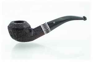 Pfeife ASHTON PEBBLE GRAIN XXX222 Rhodesian Curve sandgestrahlte Wurzel Silver England - Bild 1 von 4