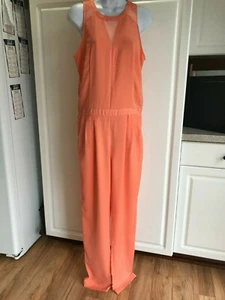 Mossimo Jumper Pants size S/P Peach Color Sleeveless Stretch Lace Women Pre-Own - Picture 1 of 8