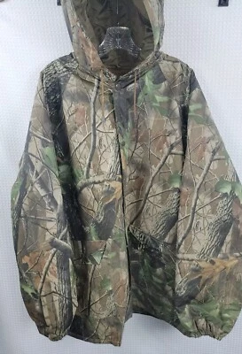 Stearns Camo Real Tree Dry Wear Hooded Hunting Raincoat Fleece Lined Size XXL - Image 1 of 4